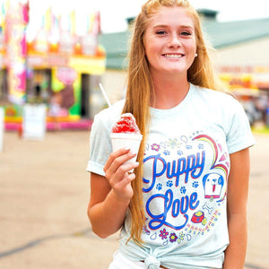 Puppy Love Graphic Tee - BABY BLUE