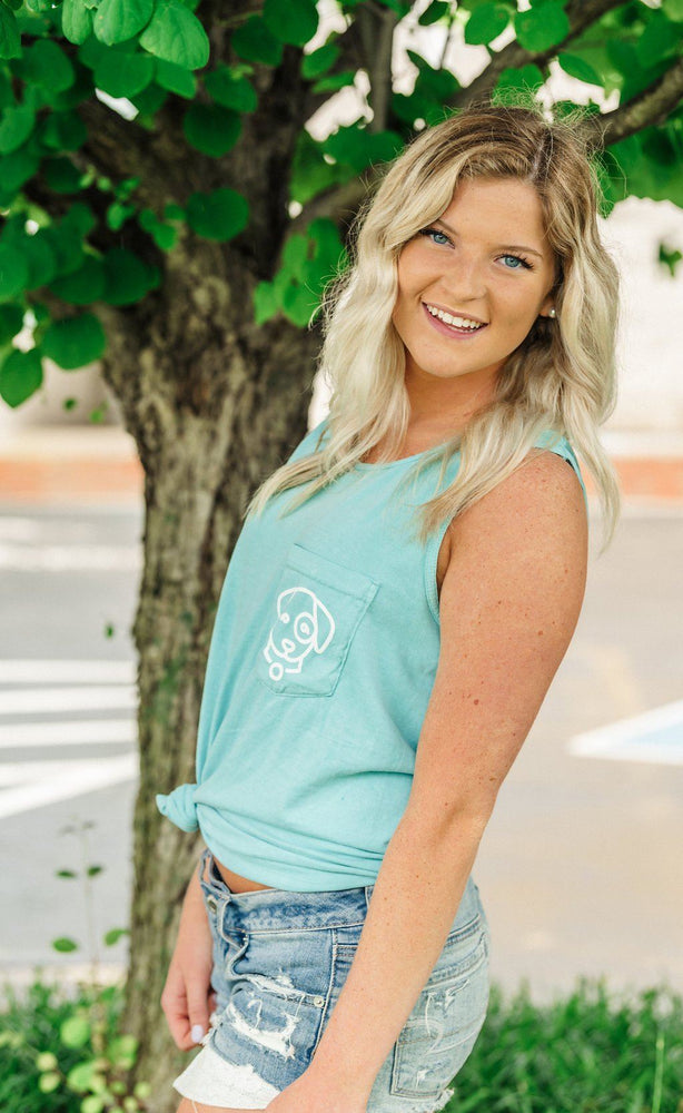 Mint Green Striped Pocket Tank