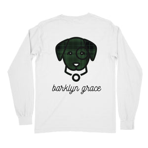 White Plaid Long Sleeve Pocket Tee