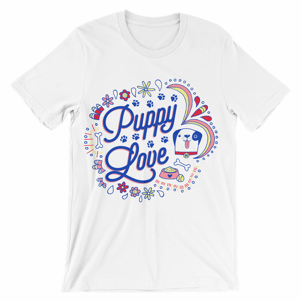 Puppy Love Graphic Tee - WHITE