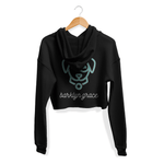 Black Cropped Fleece Hoodie