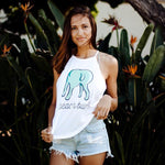 Beach Bum White High-Neck Tank