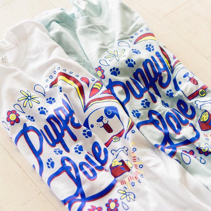 
            
                Load image into Gallery viewer, Puppy Love Graphic Tee - WHITE
            
        