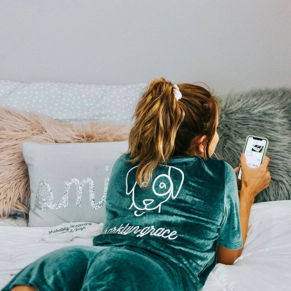 Teal Velour Sleep Set