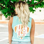 Mint Green Striped Pocket Tank