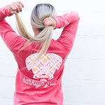 Pink Plaid Long Sleeve Pocket Tee