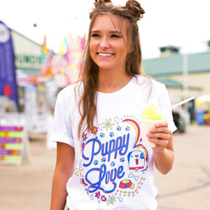 Puppy Love Graphic Tee - WHITE